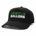 Black cap with 'Pickle Ballers' text on a white background