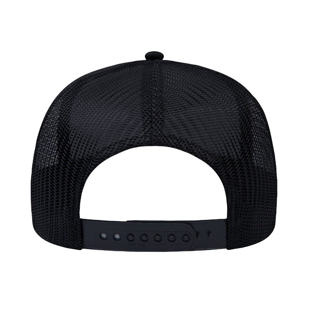 Black mesh cap on a white background