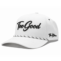 White cap with 'Too Good' and 'The Kitchen' text on a white background